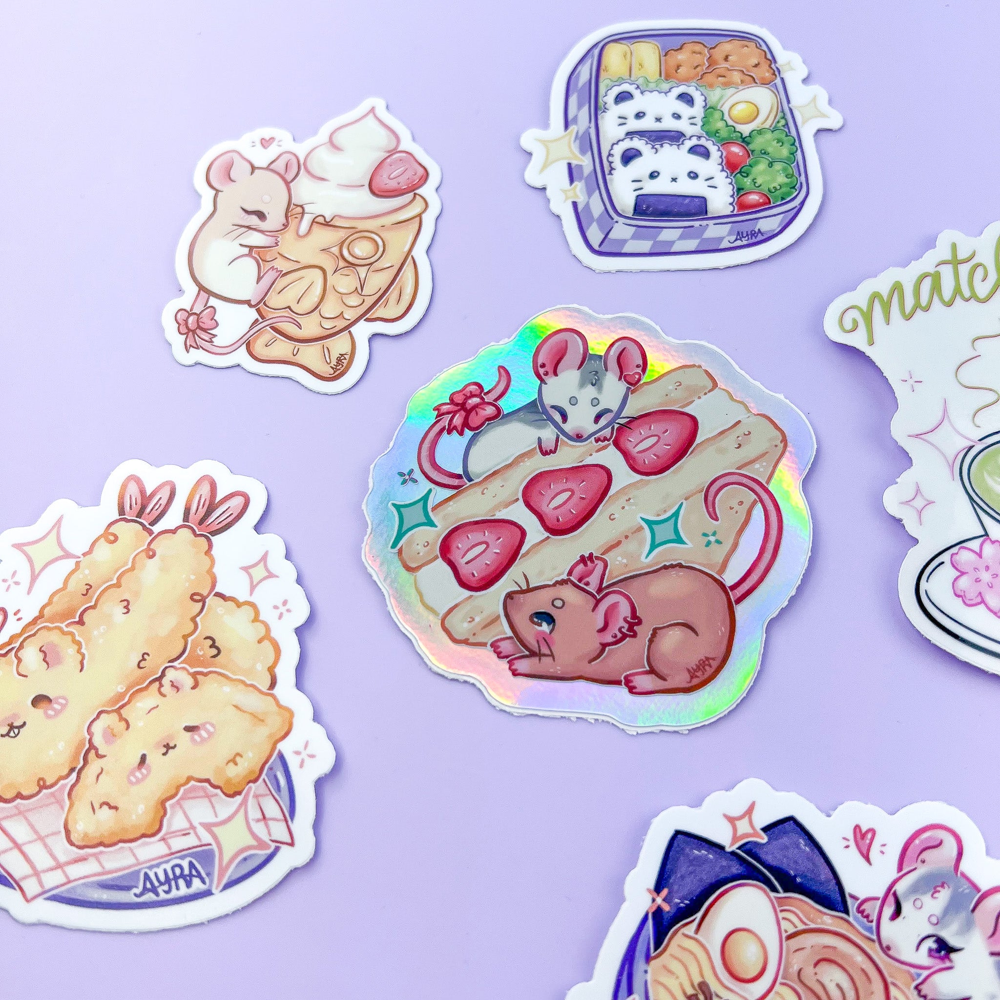 Adesivos Ratinhos + Comidas japonesas