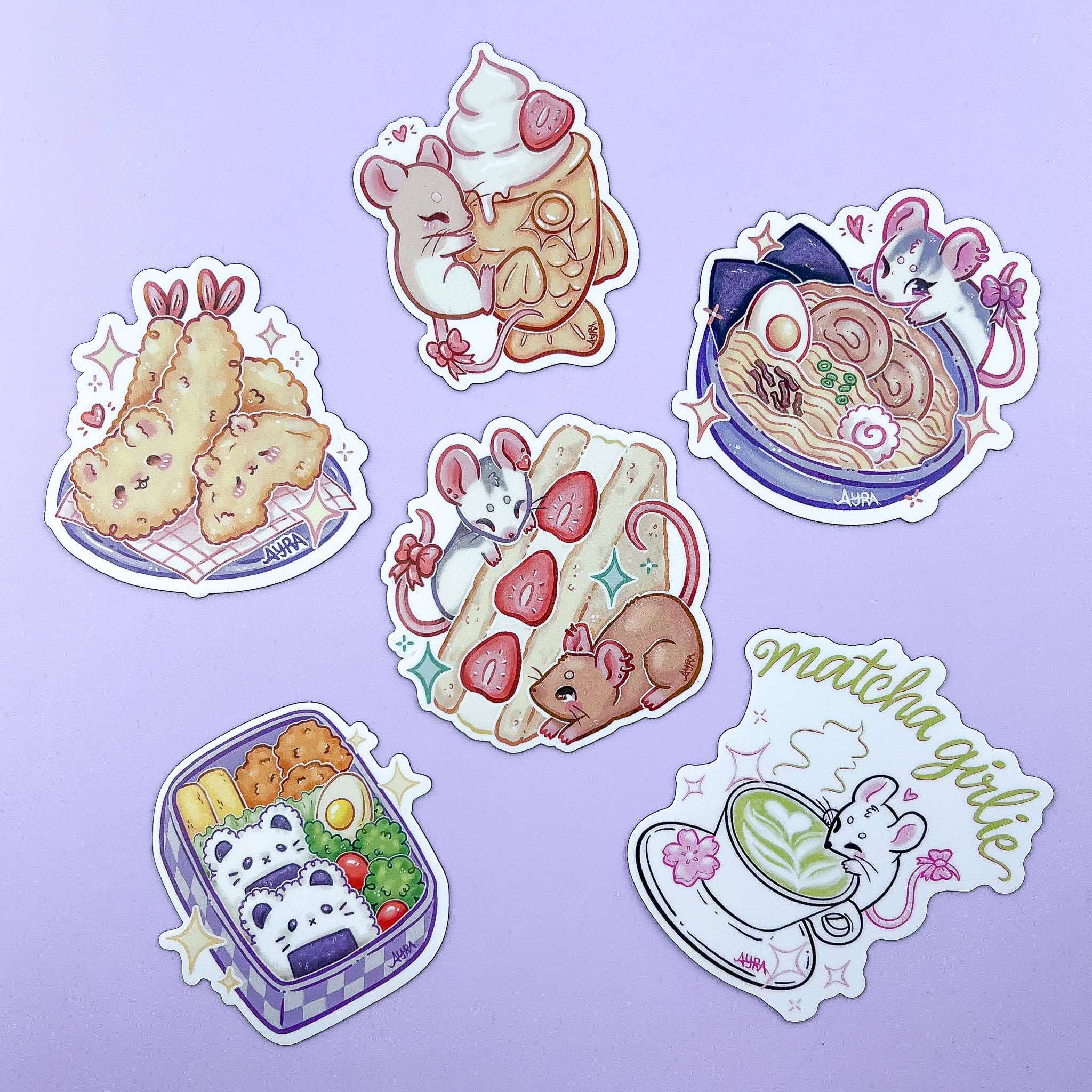 Ímãs Ratinhos + Comidas japonesas