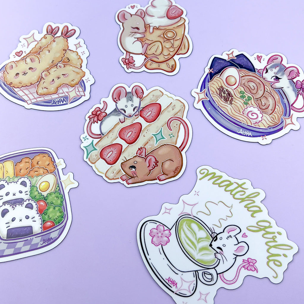 Ímãs Ratinhos + Comidas japonesas