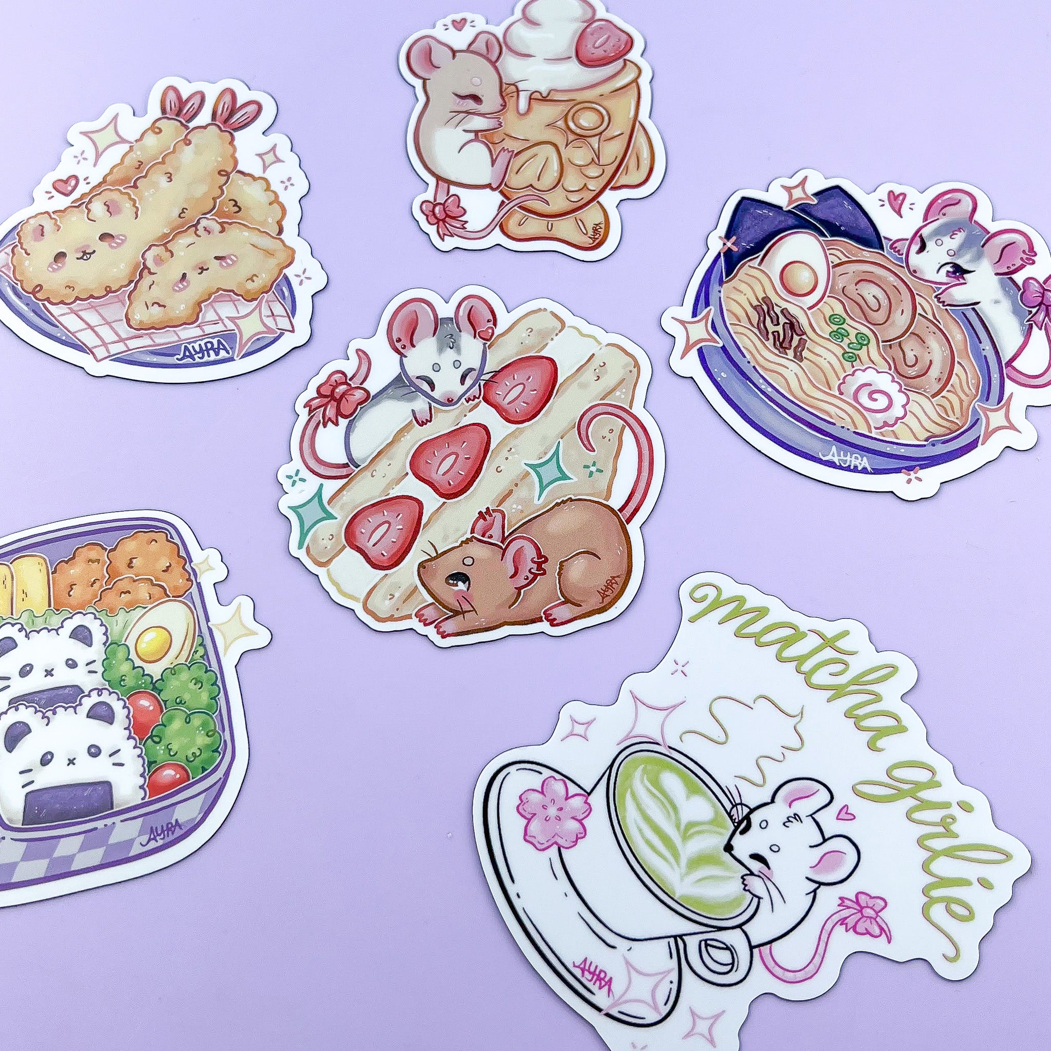 Ímãs Ratinhos + Comidas japonesas