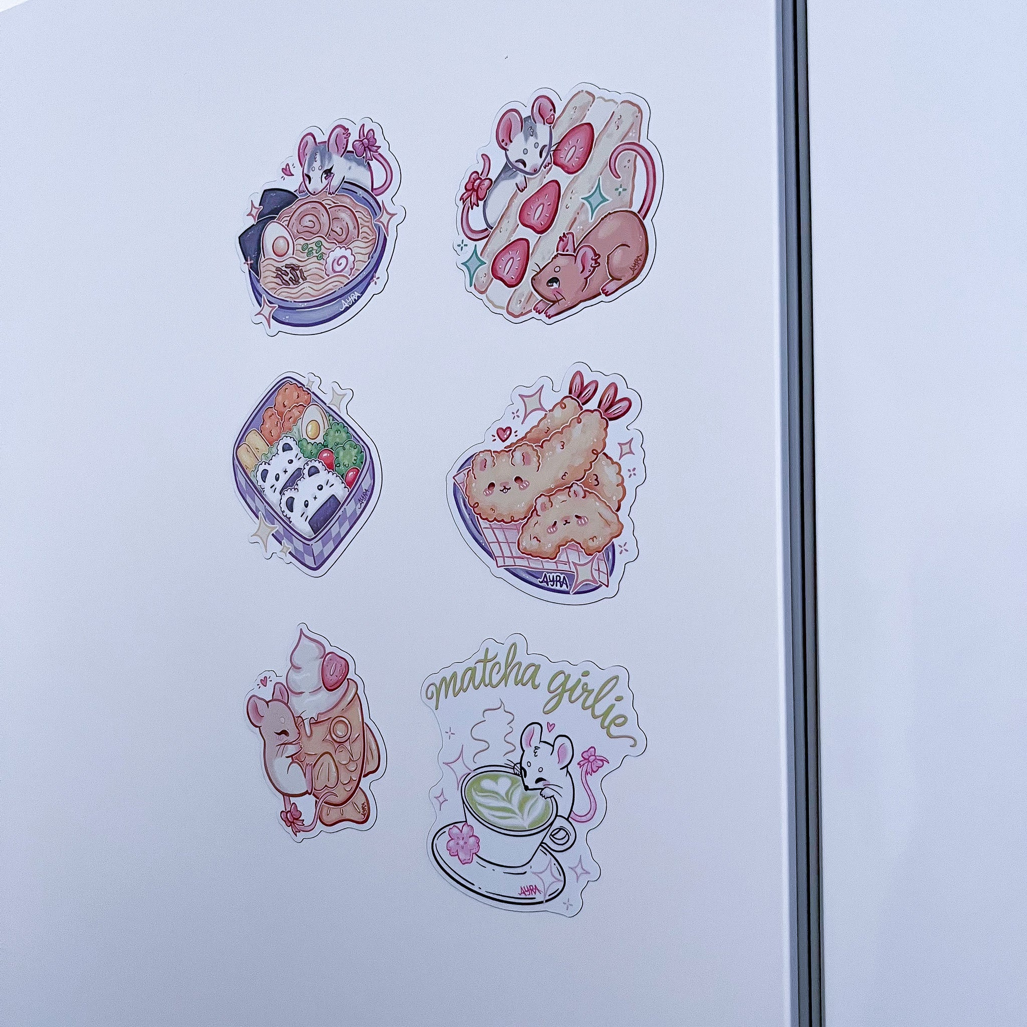 Ímãs Ratinhos + Comidas japonesas