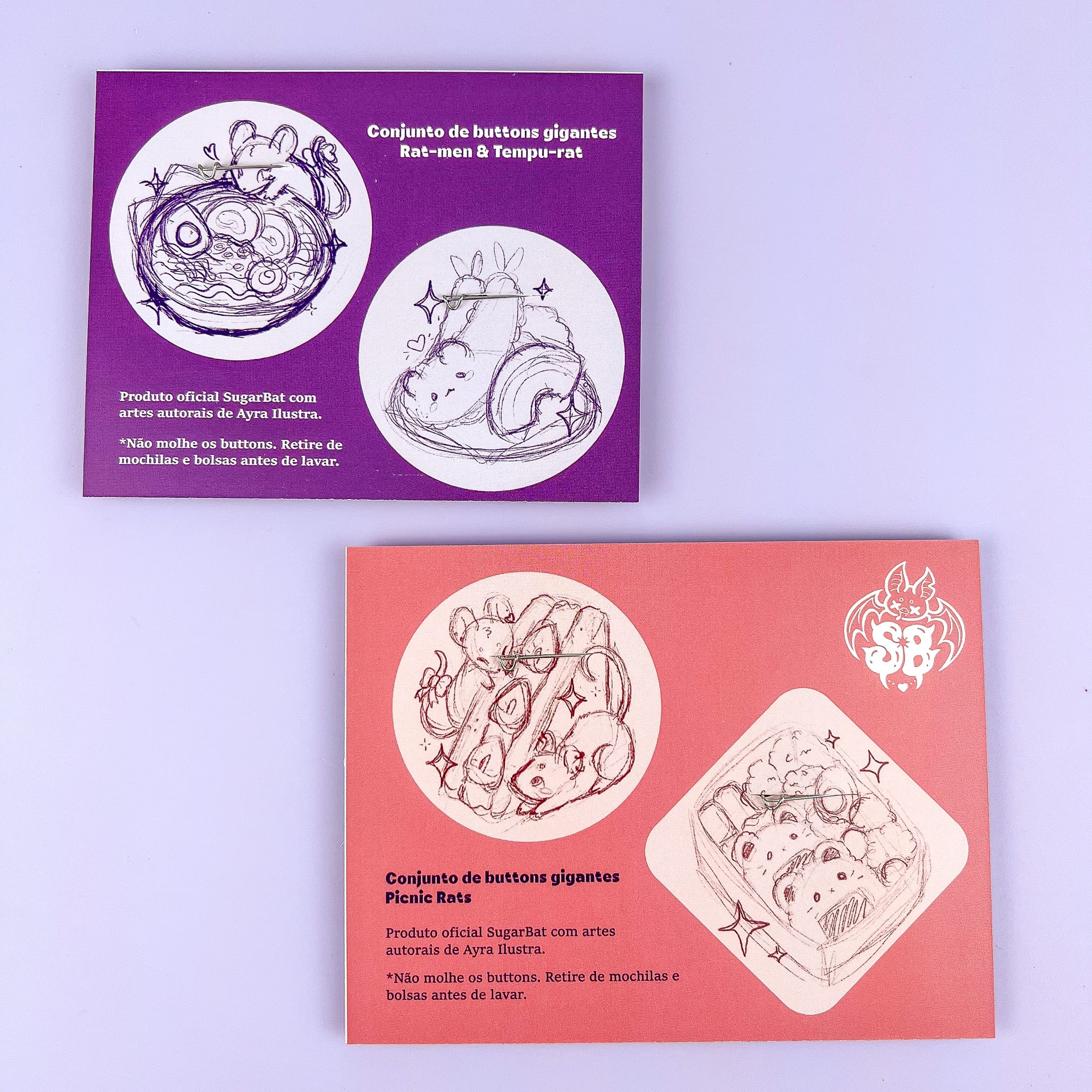 Buttons gigantes Ramen Shop + Picnic Rats